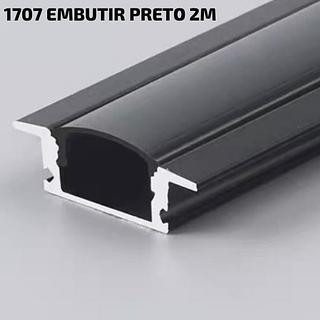 PERFIL 1707 EMBUTIR PRETO BARRA COM 2M