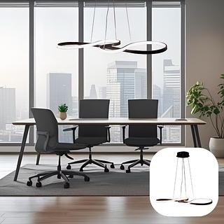 PENDENTE MUSICAL PRETO 75x34CM 3 COR DE LUZ CD240984P