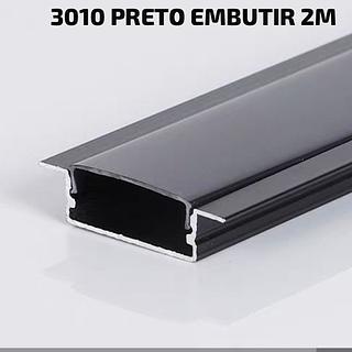 PERFIL 3010 EMBUTIR PRETO BARRA COM 2M