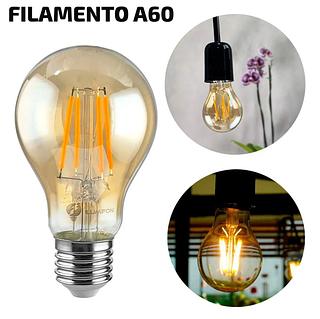FILAMENTO LED A60 4W E27 BRANCO QUENTE AMBAR