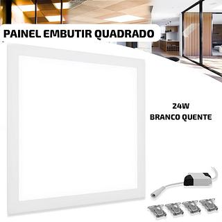 PAINEL EMBUTIR QUADRADO 24W BRANCO QUENTE