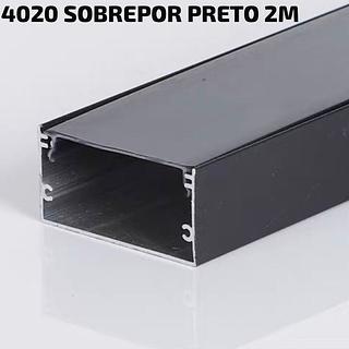 PERFIL 4020 SOBREPOR PRETO BARRA COM 2M