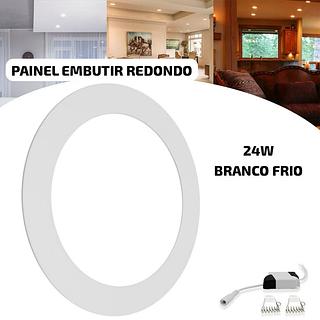 PAINEL EMBUTIR REDONDO 24W BRANCO FRIO
