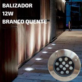 BALIZADOR EMBUTIR 12W BRANCO QUENTE PROVA D'ÁGUA
