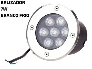 BALIZADOR EMBUTIR 7W BRANCO FRIO PROVA D'ÁGUA
