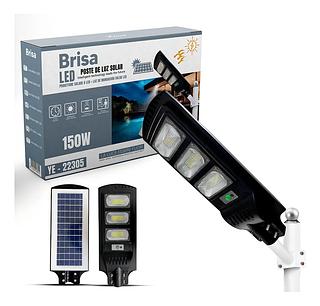 LUMINARIA PUBLICA SOLAR 150W COM SENSOR E CONTROLE APROVA DA AGUA 6500K