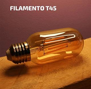 FILAMENTO LED T45 4W E27 BRANCO QUENTE AMBAR