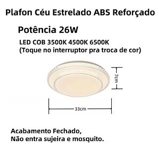 PLAFON REDONDO 2 ANDAR 33CM 3COR DE LED PLÁSTICO E ACRÍLICO BRANCO