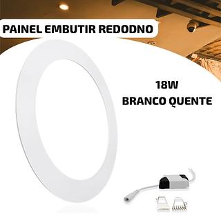 PAINEL EMBUTIR REDONDO 18W BRANCO QUENTE
