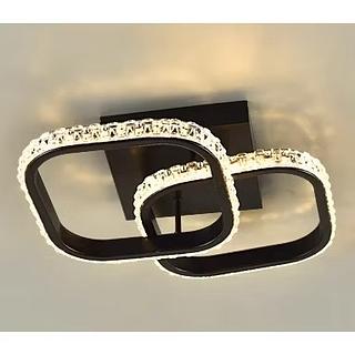 PLAFON DESIGN RETANGULAR DUPLO PRETO LED 3200K 32W