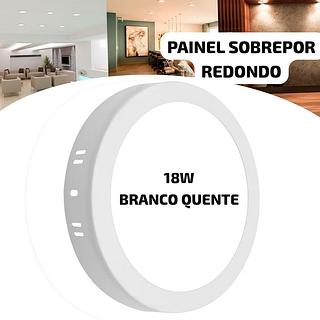 PAINEL SOBREPOR REDONDO 18W BRANCO QUENTE