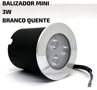 BALIZADOR MINI EMBUTIR 3W BRANCO QUENTE PROVA D'ÁGUA