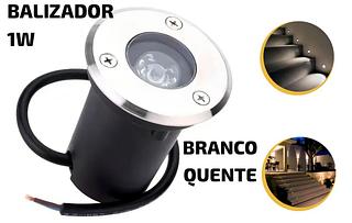 BALIZADOR EMBUTIR 1W BRANCO QUENTE PROVA D'ÁGUA