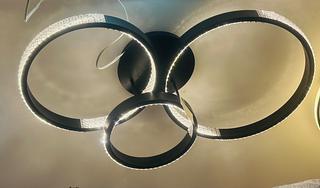 PLAFON PRETO 3 NÍVEL CÍRCULO LED 3200K 100W