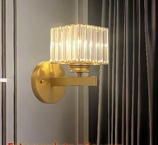 ARANDELA CRISTAL QUADRADO DOURADO LUXO MODERNO CD2023113