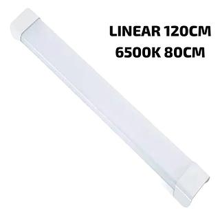 LUMINARIA LINEAR BRANCO 1.20M 80W BRANCO FRIO